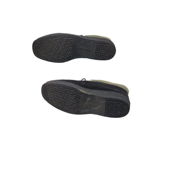 Vtg Womens Italian Black Suede Faux Fur Snow Boots Sz 8 Lace Up Ankle Booties - Picture 8 of 9